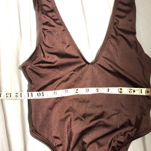 BASTA SURF HIGH LEG EYE MAILLOT SOLID ONE-PIECE SWIMSUIT small brown - Picture 6 of 7